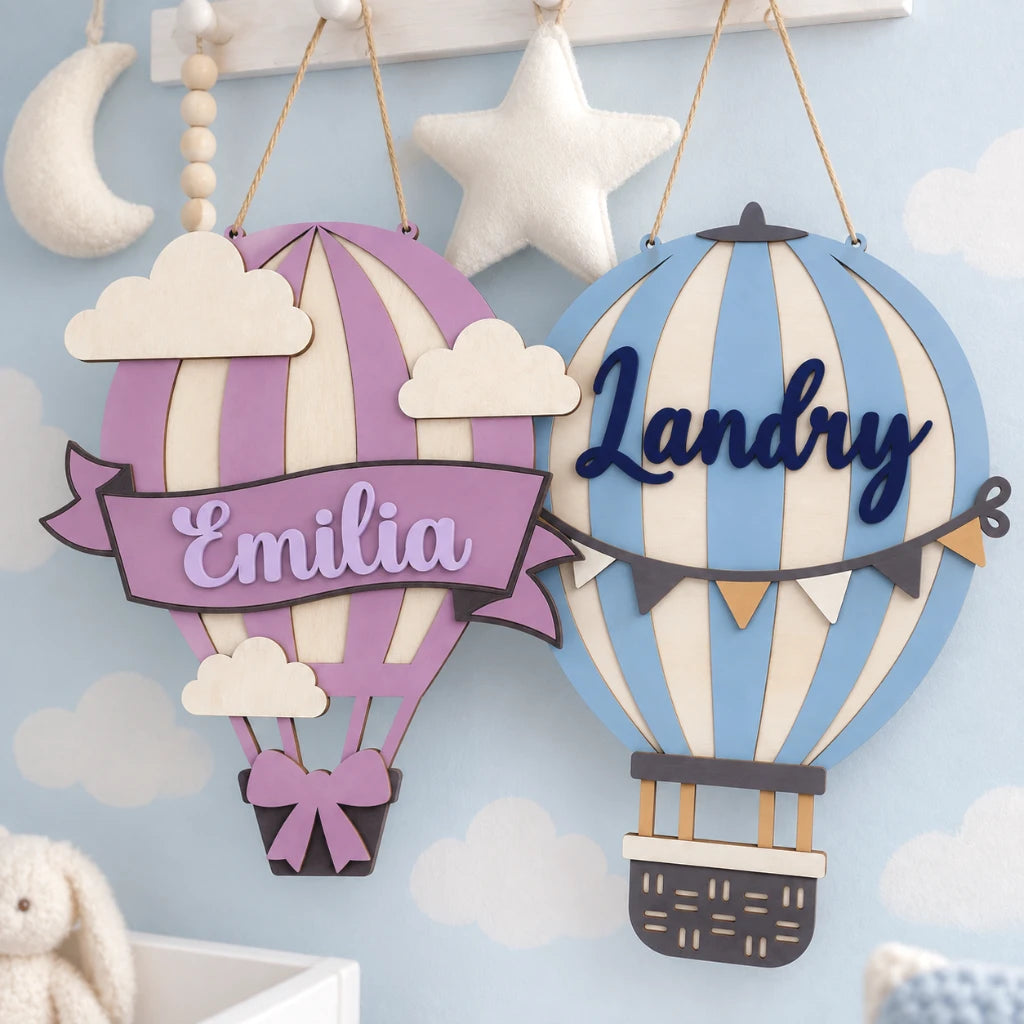 Personalized 3D Wooden Hot Air Balloon Decor