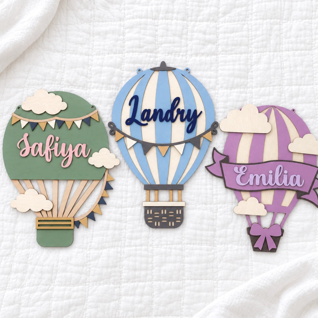 Personalized 3D Wooden Hot Air Balloon Decor