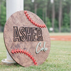 3D Baseball Nursery Round Plaque