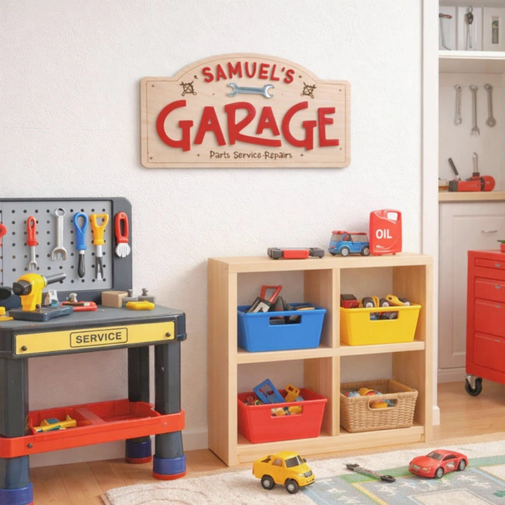 Garage Playroom Name Sign | Custom Boys Sign