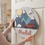 Adventure & Car Theme Baby Name Sign