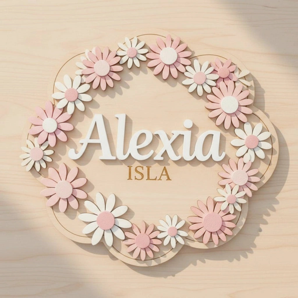 Wooden Daisy Nursery Name Plaque