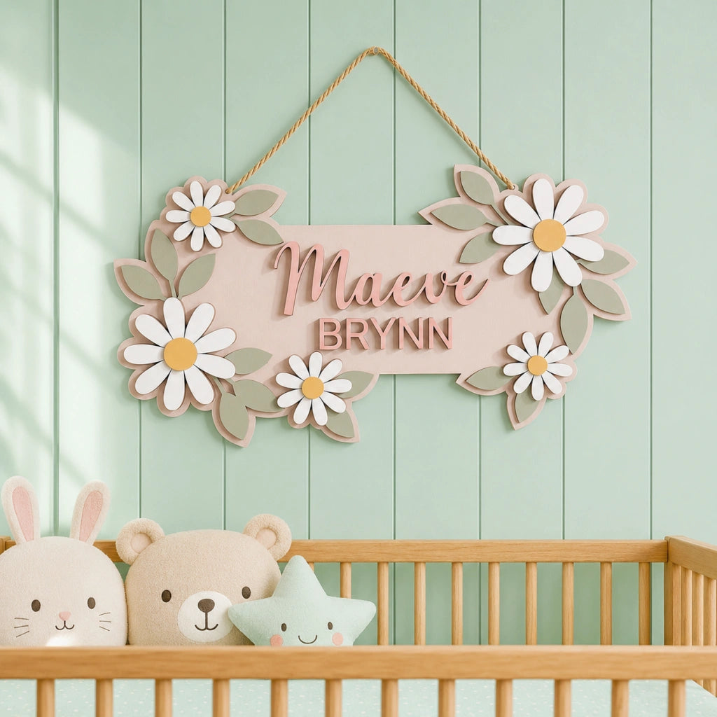 Custom Daisy Kids Name Sign