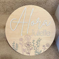 Floral Name Sign for Vintage Nursery