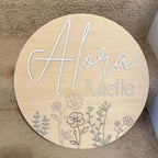 Floral Name Sign for Vintage Nursery