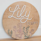 Floral Name Sign for Vintage Nursery