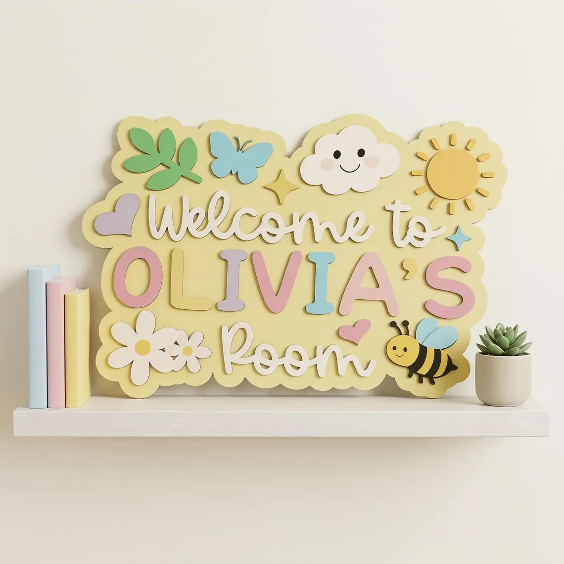 Sunshine Welcome Bedroom Door Sign