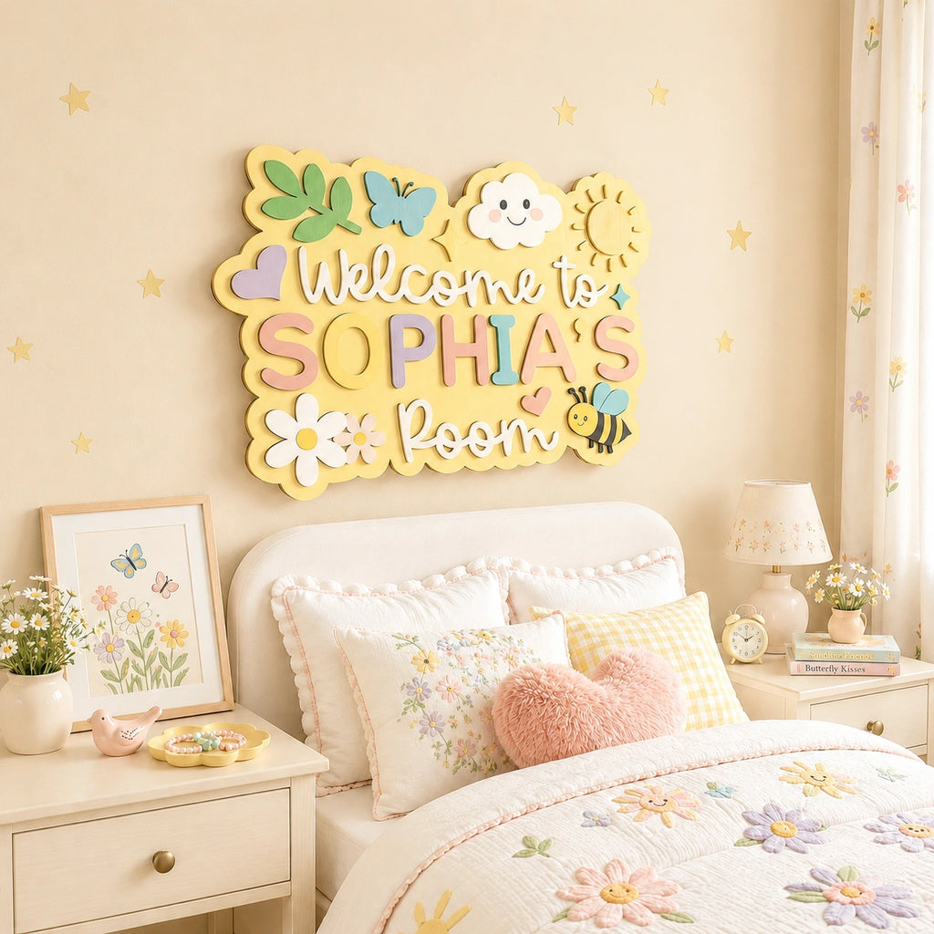 Sunshine Welcome Bedroom Door Sign