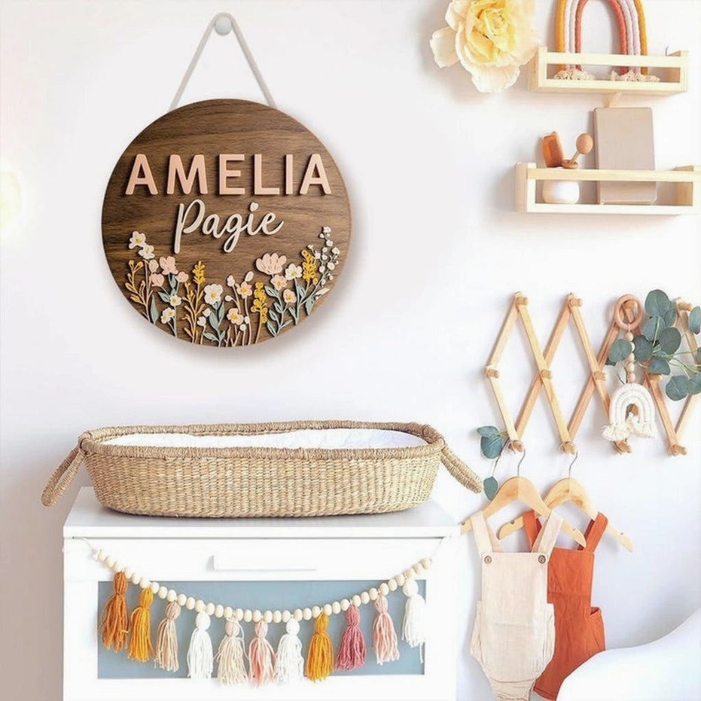 Wildflower Nursery Name Sign