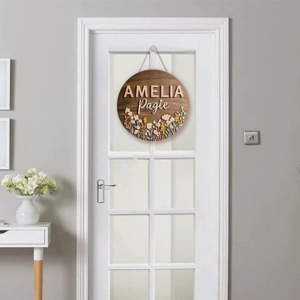 Wildflower Nursery Name Sign