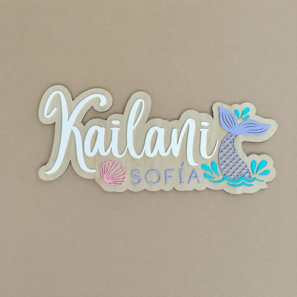 Custom Mermaid Baby Name Sign