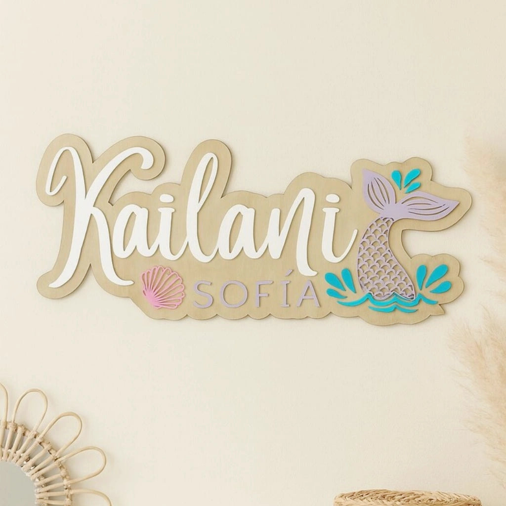 Custom Mermaid Baby Name Sign