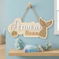 Mermaid Baby Door Sign | Gold