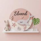 Whale Nursery Name Sign | Pink