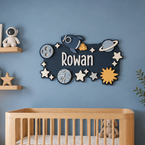 Personalized Space Planet Nursery Sign