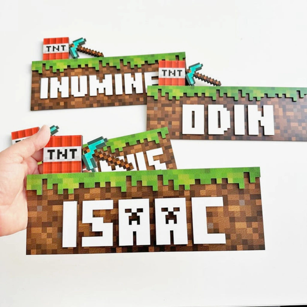 Minecraft Style Door Name Sign | Kids Room Decor