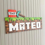 Minecraft Style Door Name Sign | Kids Room Decor