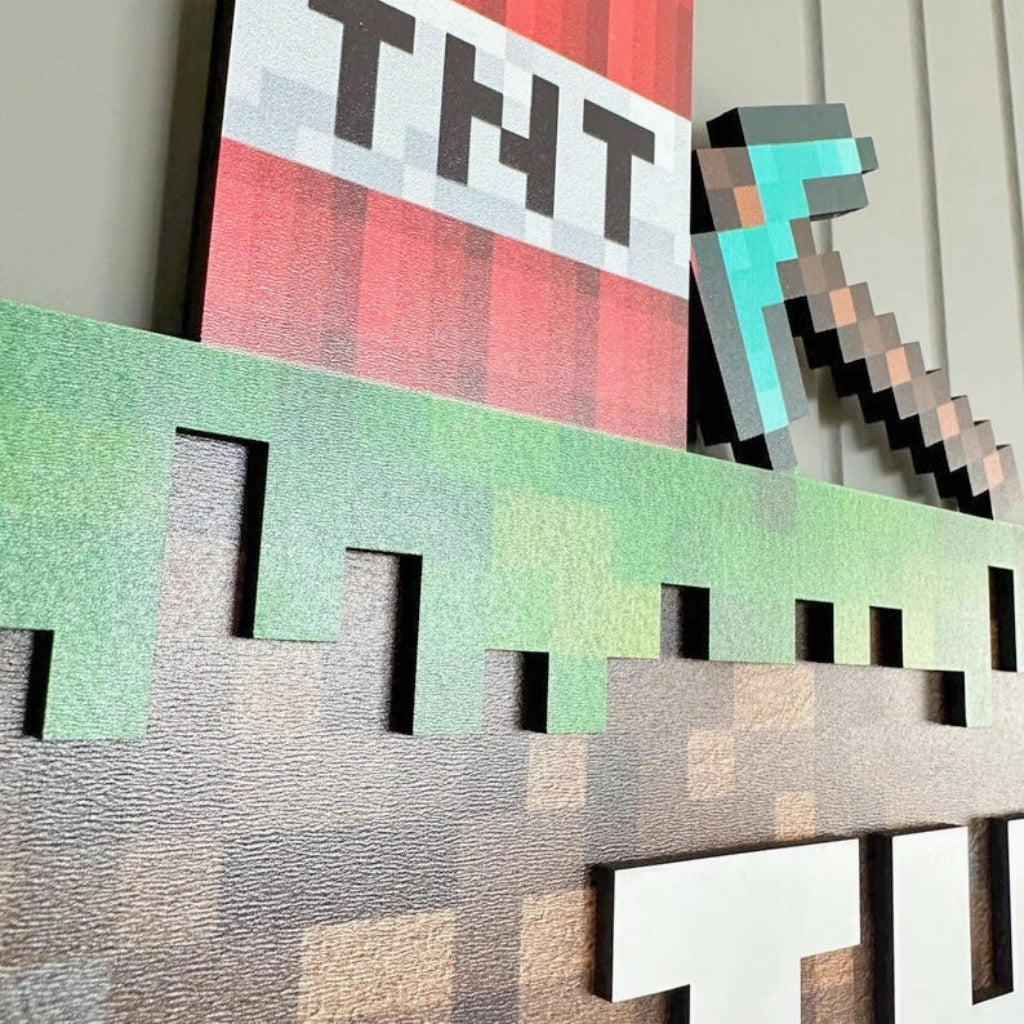 Minecraft Style Door Name Sign | Kids Room Decor