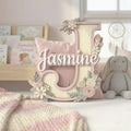 Floral Baby Name Door Sign with Initial