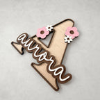 Initial Floral Letter Name Sign