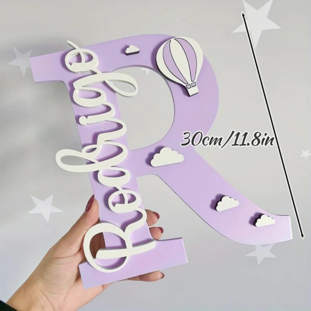 Hot Air Balloon Door Sign with Initial