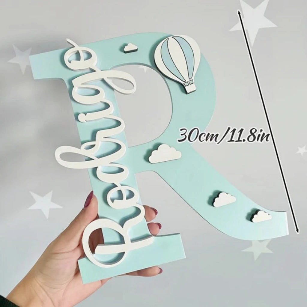 Hot Air Balloon Door Sign with Initial