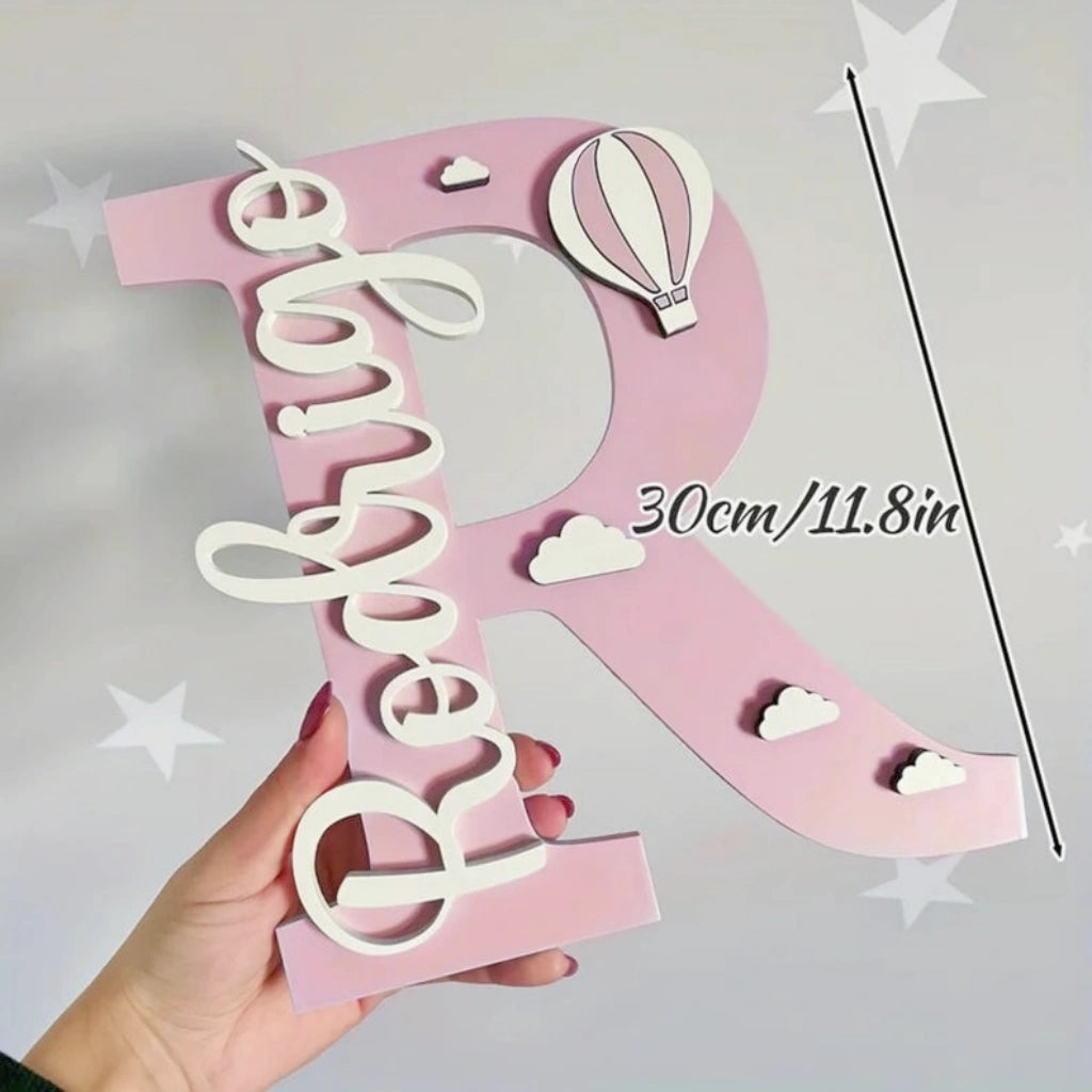 Hot Air Balloon Door Sign with Initial