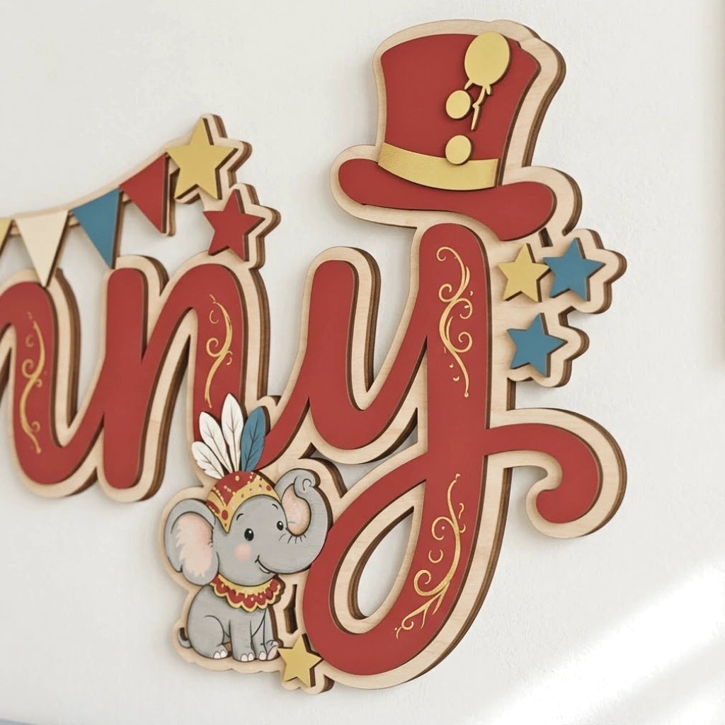 Vintage Circus Wooden Nursery Decor