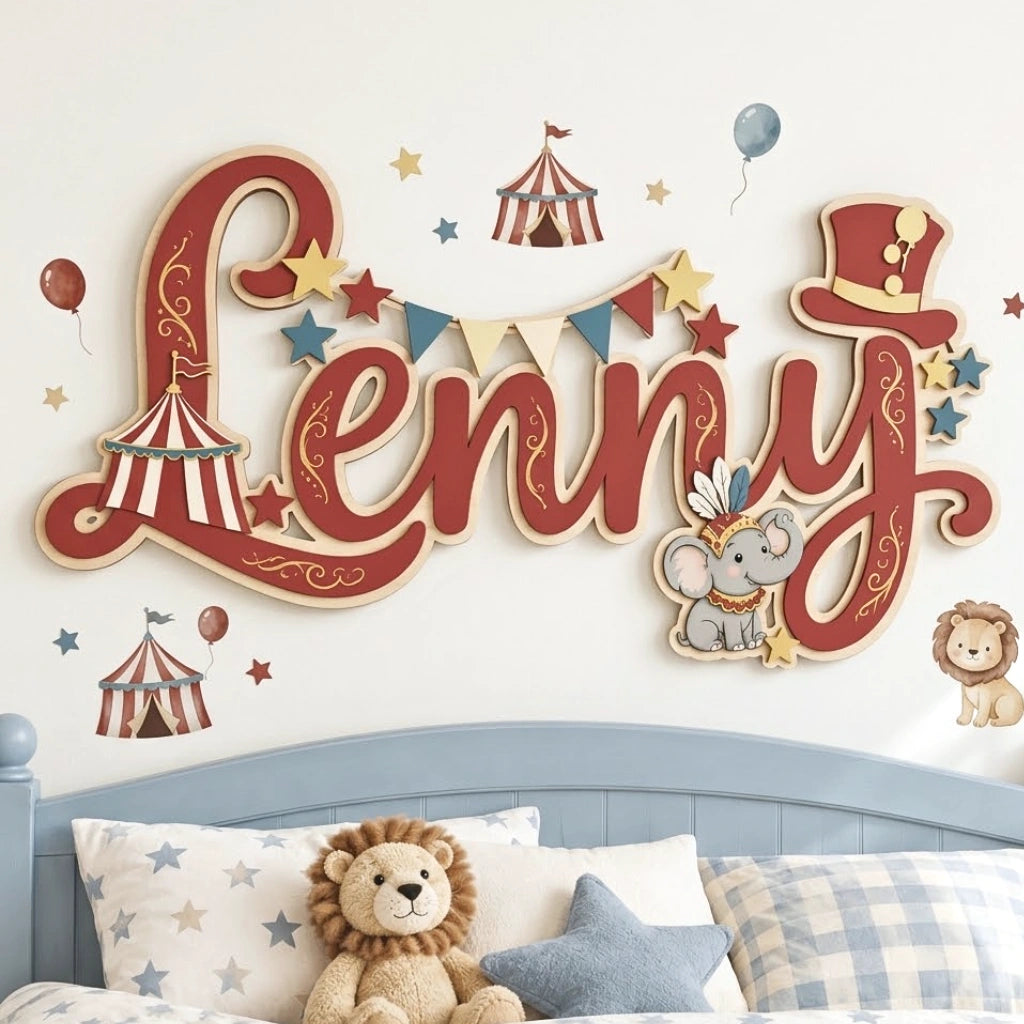 Vintage Circus Wooden Nursery Decor