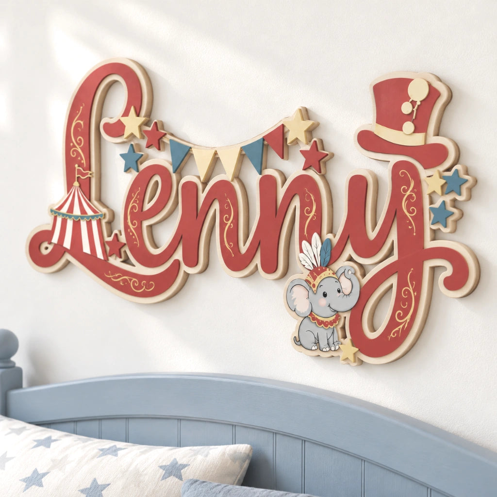 Vintage Circus Wooden Nursery Decor