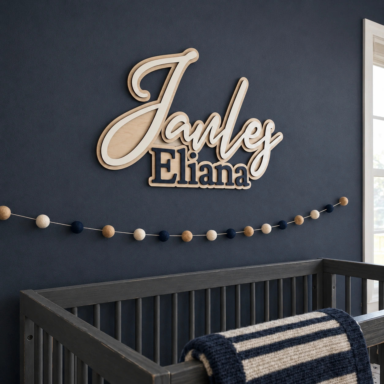 Custom Wood Name Sign for Nursery