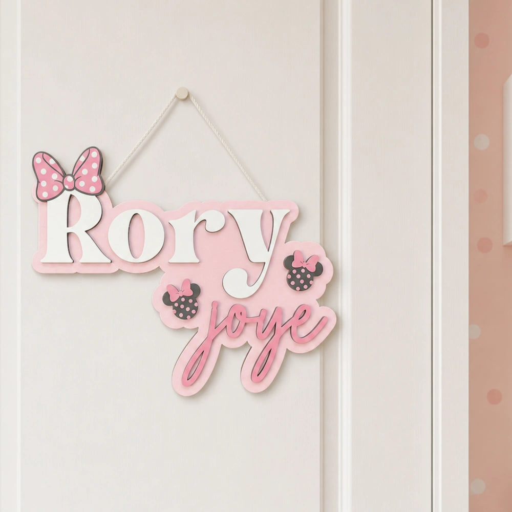 Minnie Bow Baby Girl Name Sign