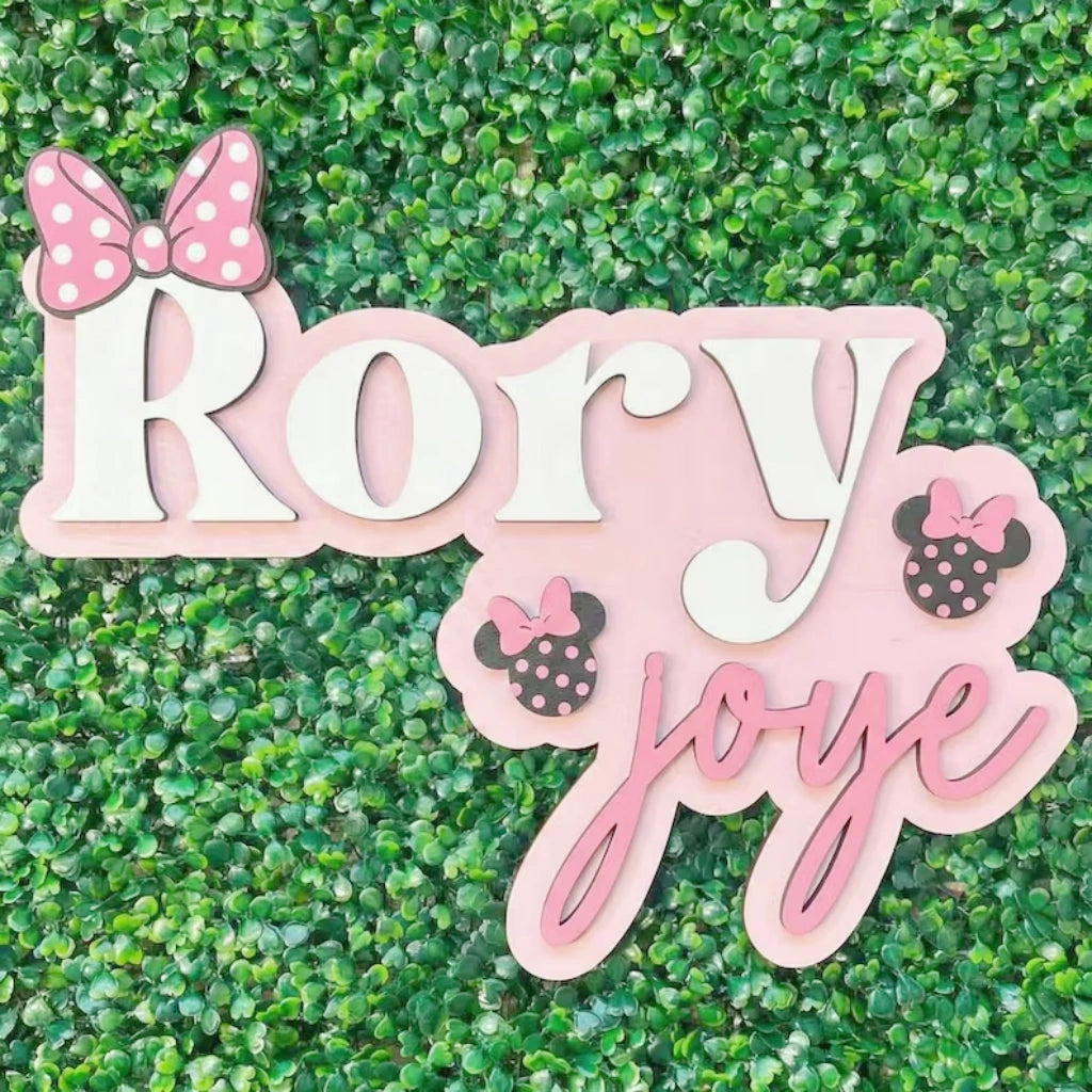 Minnie Bow Baby Girl Name Sign