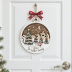 3D Wooden Christmas Scene Ornament | Custom Engraving