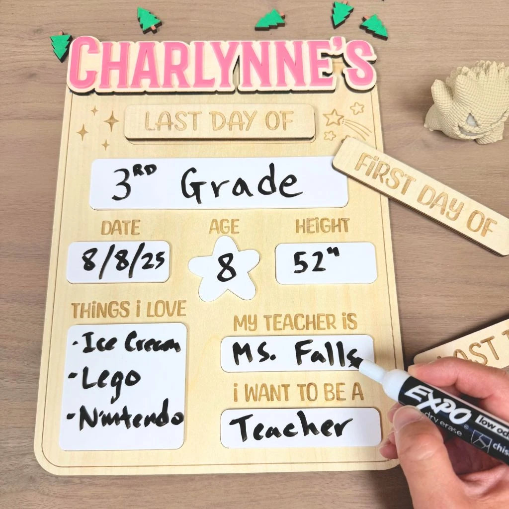 Stars First and Last Day School Sign