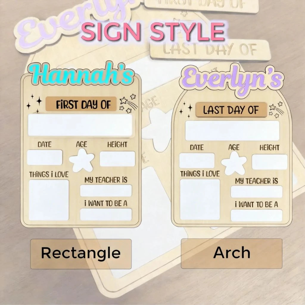 Stars First and Last Day School Sign