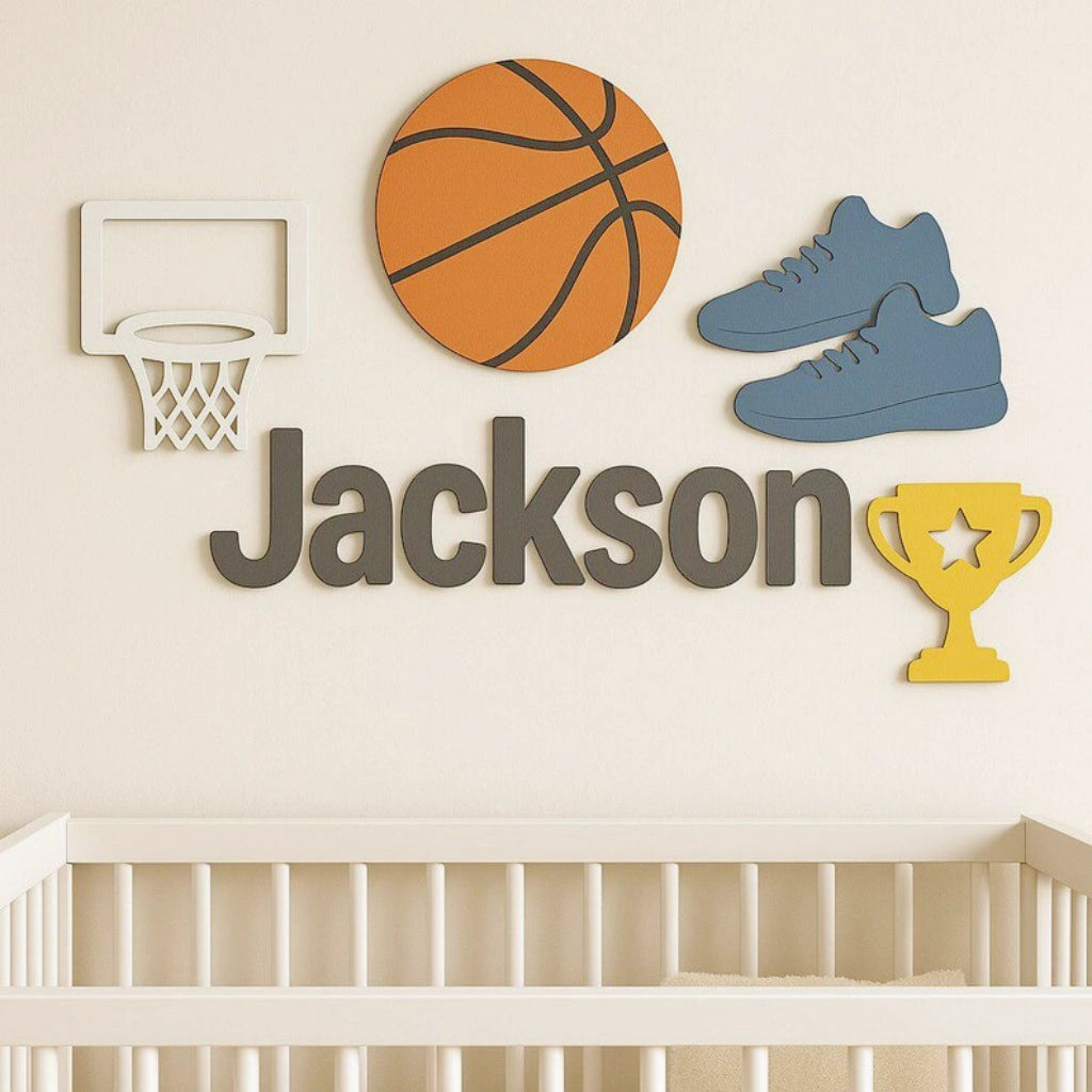 Sports Nursery Name Sign | Size Customizable
