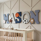 Nursery Letters Name Sign | Sports Themed Decor