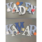 Nursery Letters Name Sign | Sports Themed Decor