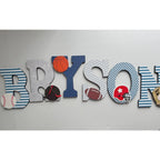Nursery Letters Name Sign | Sports Themed Decor