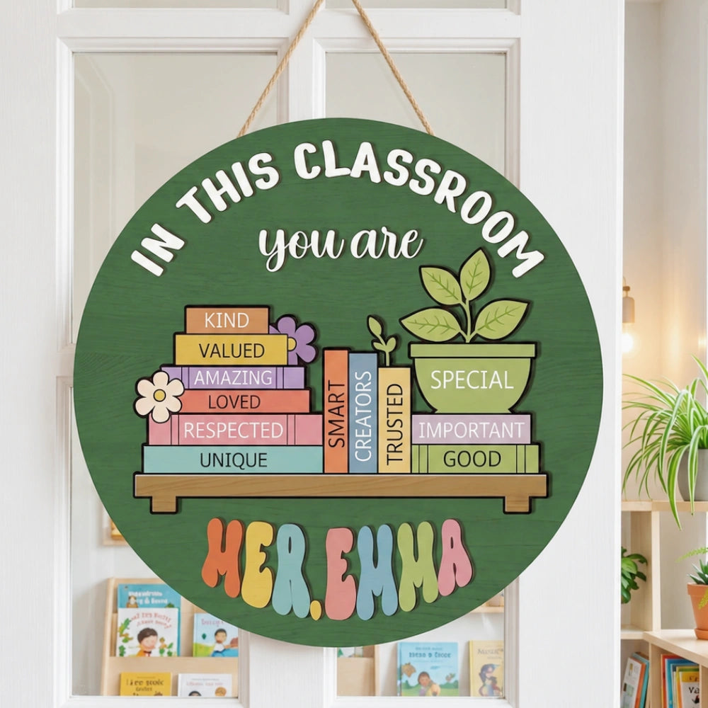 Custom Teacher Door Plaque | Multiple Color Options