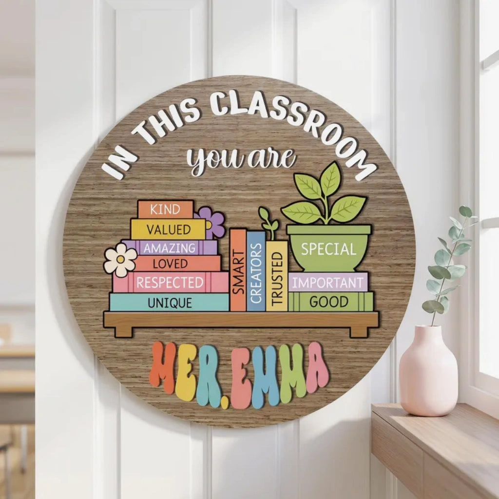 Custom Teacher Door Plaque | Multiple Color Options