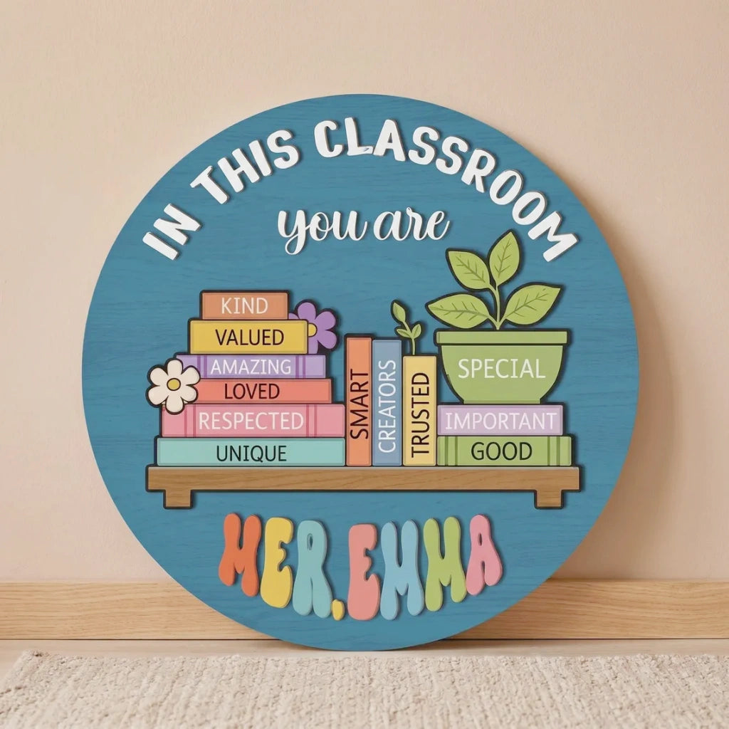 Custom Teacher Door Plaque | Multiple Color Options