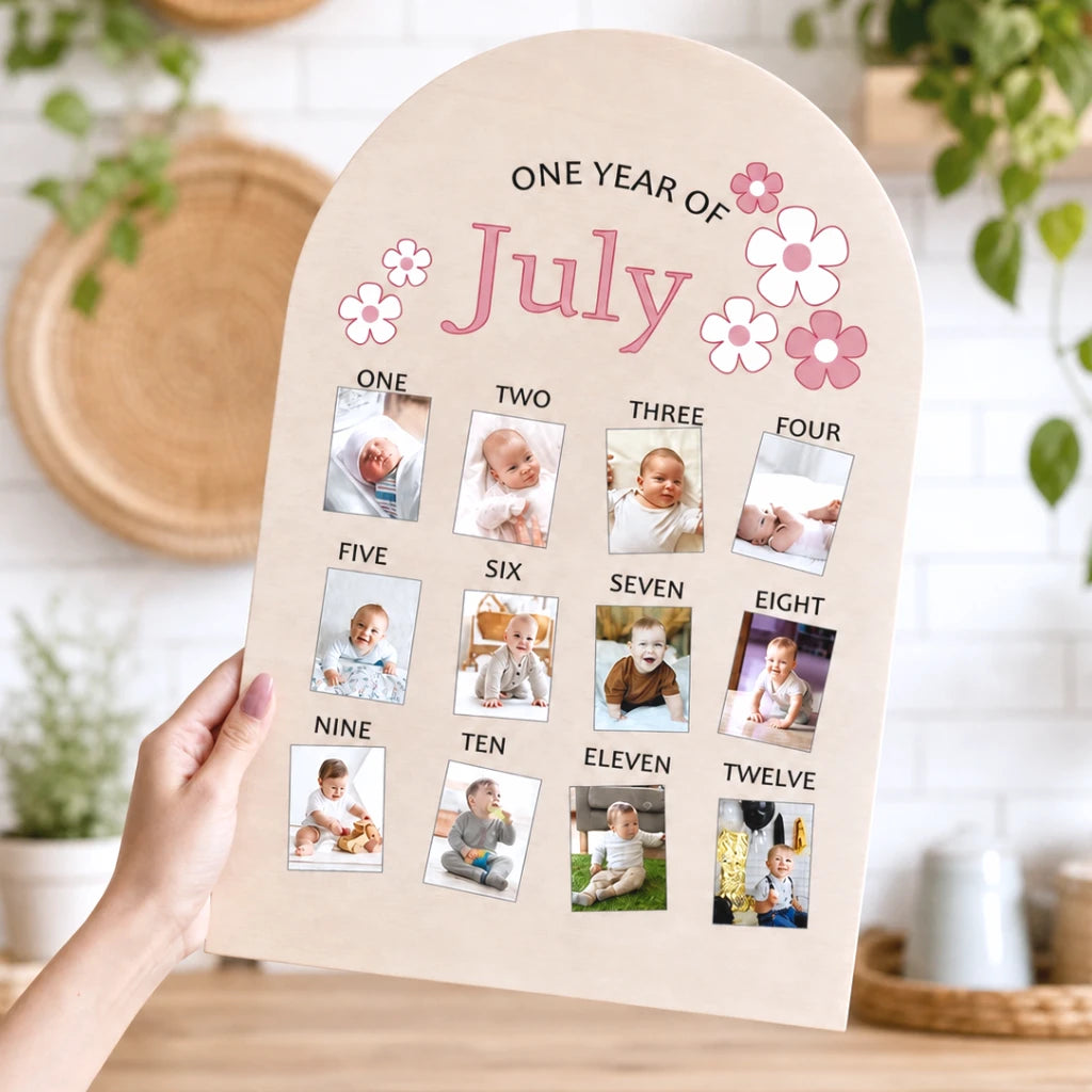 Personalized Baby First Year Photo Board