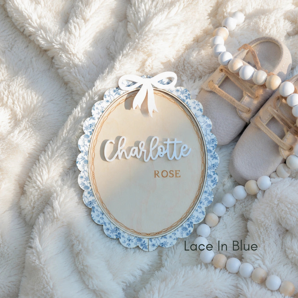 Pink Bow Birth Announcement Signs & Monthly Milestone Signs
