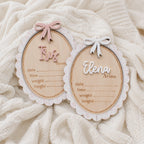 Pink Bow Birth Announcement Signs & Monthly Milestone Signs