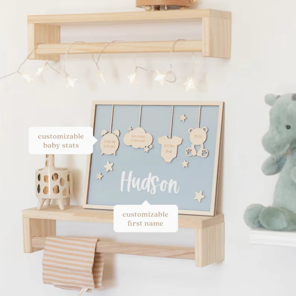 Birth Announcement Frame Sign | Newborn Gift