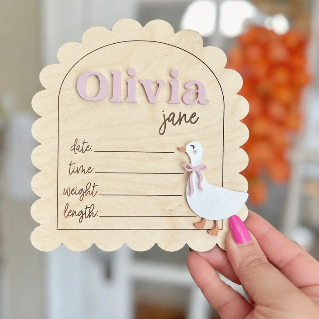 Goose Birth Announcement Name Sign