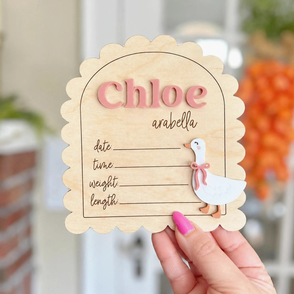 Goose Birth Announcement Name Sign