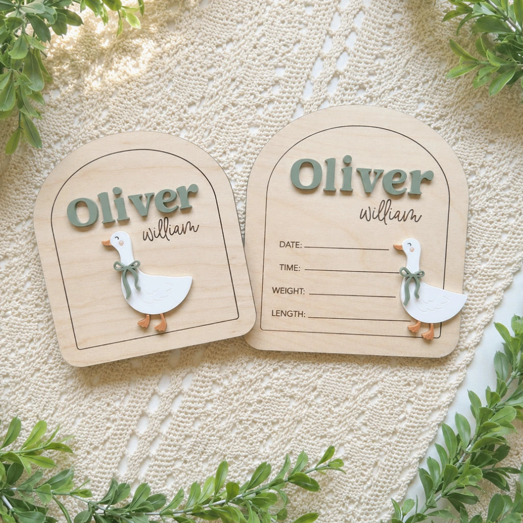 Goose Birth Announcement Name Sign